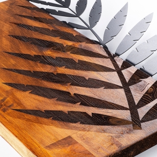 ASIR Dekoratívny obraz LIST drevo, kov 50 cm obr-3