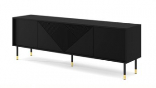 BIM TV stolík Woody 4D, 180 cm, čierny matný obr-1