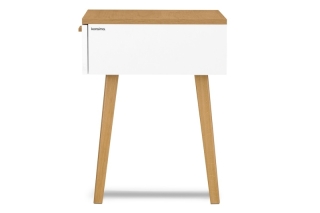 KONSIMO Nočný stolík FRISK zásuvka dub biely 48 x 60 x 46 cm obr-3