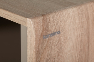 KONSIMO Konferenčný stolík AVERO police dub biela 112 x 47 x 60 cm obr-3