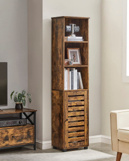 VASAGLE Viacúčelová skrinka 40x30x167cm rustikálna obr-2