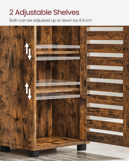 VASAGLE Viacúčelová skrinka 40x30x167cm rustikálna obr-3