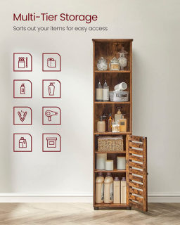 VASAGLE Viacúčelová skrinka 40x30x167cm rustikálna obr-4