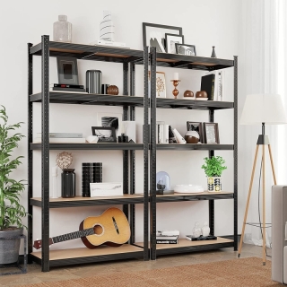 SONGMICS Regál s vysokou nosnosťou 180 x 90 x 40 cm čierny obr-2