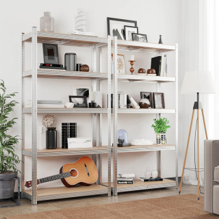 SONGMICS Regál s vysokou nosnosťou strieborný 100 x 200 x 50 cm obr-1