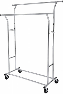 SONGMICS Stojan na odevy strieborný pojazdný obr-4