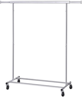 SONGMICS Stojan na šaty pojazdný chrómový 90Kg obr-3