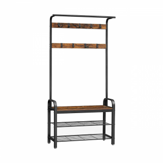 VASAGLE Vešiak do predsiene s botníkom 84 x 183 x 34 cm obr-1