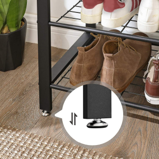 VASAGLE Predsieňový vešiak s botníkom šedej drevo 70 x 175 x 32 cm obr-2