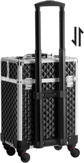 SONGMICS Toaletný kufrík na kolieskach 34 x 45 x 24 cm čierna obr-4