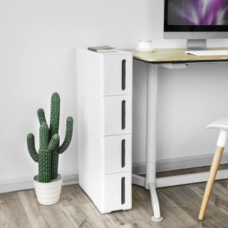 SONGMICS Pojazdný úzky regál so zásuvkami 17x84 cm obr-1