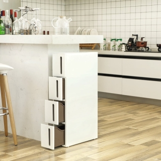 SONGMICS Pojazdný úzky regál so zásuvkami 17x84 cm obr-3