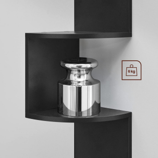 VASAGLE Nástenná rohová polica čierna obr-3