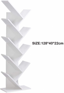 SONGMICS Zaujímavá knižnica LBC11WTV1, biela obr-1