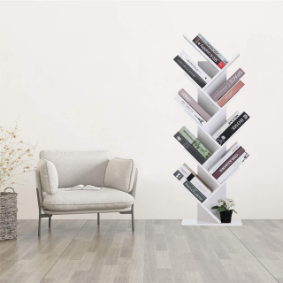 SONGMICS Zaujímavá knižnica LBC11WTV1, biela obr-2