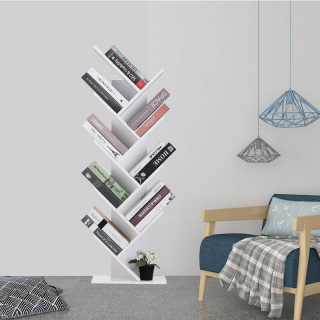 SONGMICS Zaujímavá knižnica LBC11WTV1, biela obr-4