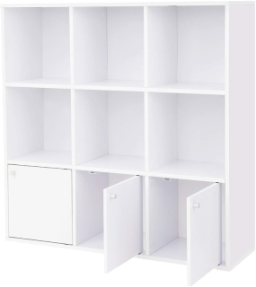 SONGMICS Knižnica s dvierkami LBC33WT, biela