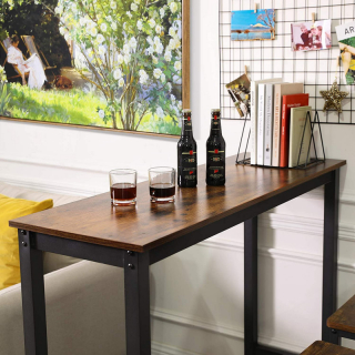 VASAGLE Priemyselný barový stôl 120 x 100 x 40 cm obr-1