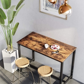 VASAGLE Barový jedálenský stôl industriálny hnedý 120 x 60 cm obr-4