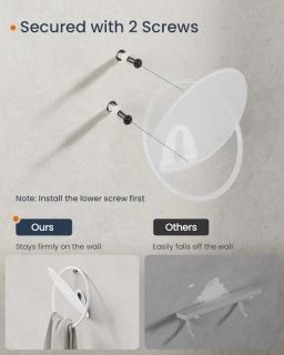 SONGMICS Sada 4 nástenných háčikov OVAL modern biely obr-4
