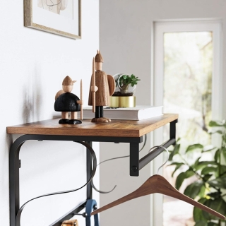 VASAGLE Nástenná polica s háčikmi a konzolou 60 x 30 cm obr-4