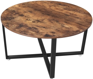 VASAGLE Konferenčný stolík okrúhly industriálny 88 cm obr-1