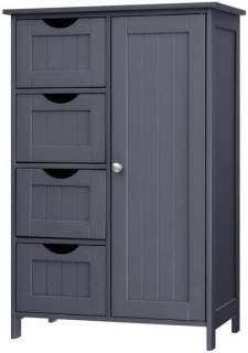 VASAGLE Univerzálna skrinka 4 zásuvky polica sivá obr-1