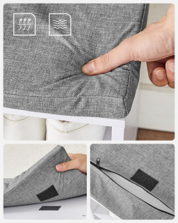 VASAGLE Skrinka na topánky s lavicou 105 cm biela obr-4