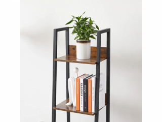 VASAGLE Industriálna knižnica 33,8x30x170cm čiernohnedá obr-3