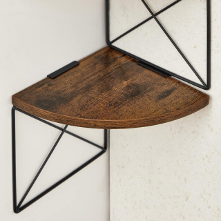 VASAGLE Rohová cik cak polica rustikálna hnedá obr-4