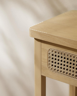 VASAGLE Konzolový stolík BOHO 2 zásuvky svetlohnedý obr-4