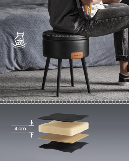 VASAGLE EKHO stolička s úložným priestorom čierna obr-4