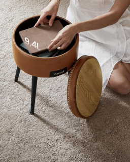 VASAGLE Stolička EKHO s úložným priestorom hnedá obr-4