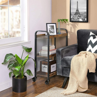 SONGMICS Pojazdný regál industriálny 66x26 cm obr-2