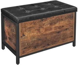 VASAGLE Lavica s úložným priestorom industriálny 80 x 40 cm obr-1