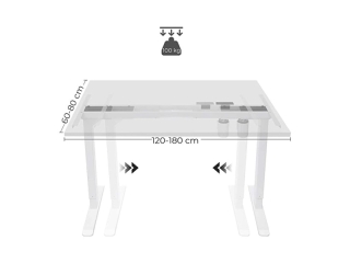 SONGMICS Nastaviteľný elektrický rám stola biely obr-4