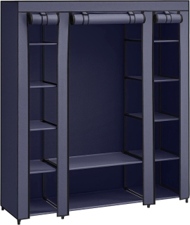 SONGMICS Látková šatníková skriňa modrá 150 x 175 cm obr-1