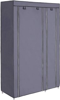 SONGMICS Šatník, látkový, šedý, 110 x 175 cm obr-4