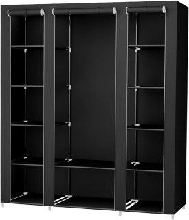 SONGMICS Šatník látková čierna 150 x 175 x 45 cm obr-2