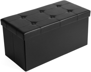 SONGMICS Čalúnený úložný box na pohovku čierny 76 x 38 x 38 cm obr-1