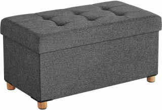 SONGMICS Úložný box na nožičkách 65 l tmavosivý obr-1