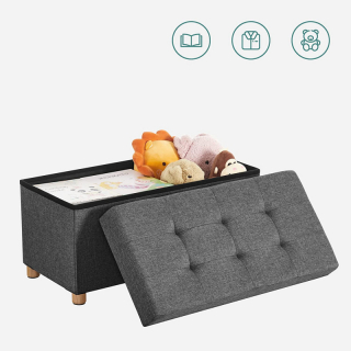 SONGMICS Úložný box na nožičkách 65 l tmavosivý obr-3