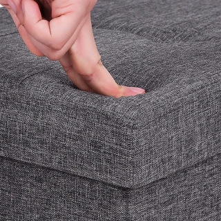 SONGMICS Úložný sedací box čalúnený skladací 76x38 cm tmavosivý obr-4