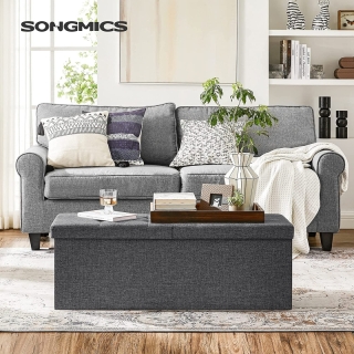 SONGMICS Skladací úložný box 120 l tmavosivý obr-4