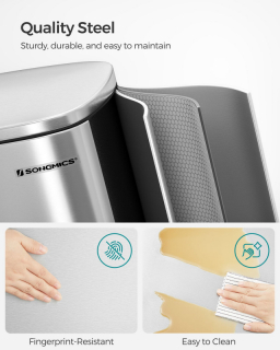 SONGMICS Odpadkový kôš 50 l z nehrdzavejúcej ocele obr-3