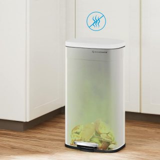 SONGMICS Odpadkový kôš 50 l biely obr-4