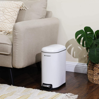 SONGMICS Odpadkový kôš 10 l biely obr-2