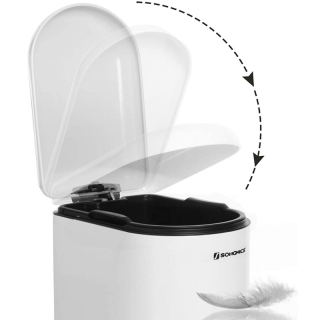 SONGMICS Odpadkový kôš 10 l biely obr-3