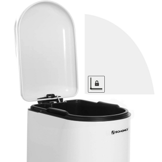 SONGMICS Odpadkový kôš 10 l biely obr-4
