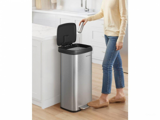 SONGMICS Odpadkový kôš 68 l nerezová oceľ čierna obr-1